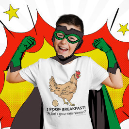 Chicken Poops Breakfast Funny Illustration T-Shirt