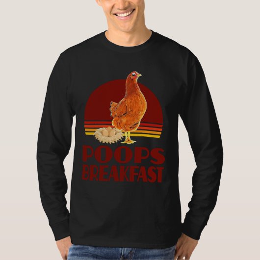 Chicken Poops Breakfast Vintage T-Shirt (Vorderseite)