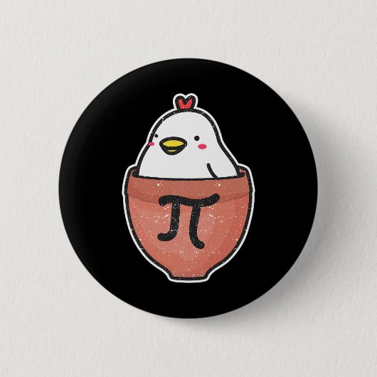 Chicken Pot Pi Day Funny Mathematik Lehrer Mathema Button (Vorderseite)