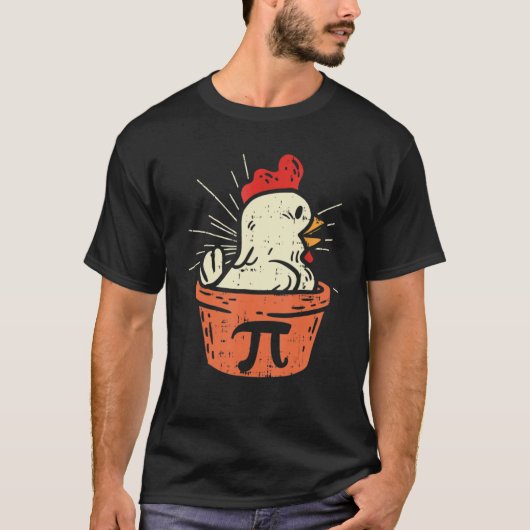 Chicken Pot Pi Day Pie Math Geek T-Shirt (Vorderseite)