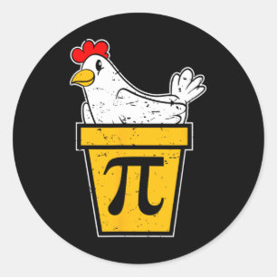 Chicken Pot Pi Day Runder Aufkleber