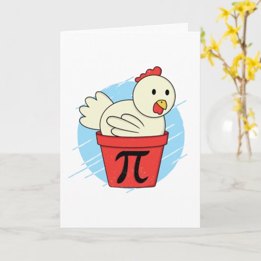 Chicken Pot Pi Funny Mah Pi Day Karte (Gelbe Blume)