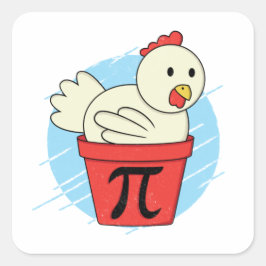Chicken Pot Pi Funny Mah Pi Day Quadratischer Aufkleber