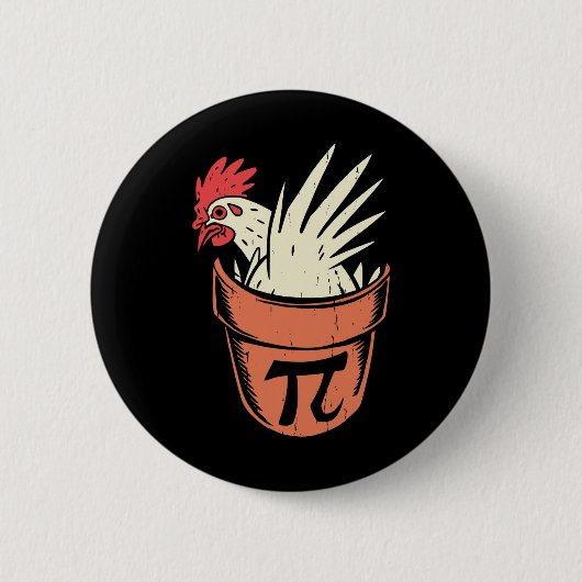 Chicken Pot Pi Funny Mathe Lehrer Pun Pi Day Button (Vorderseite)