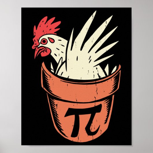 Chicken Pot Pi Funny Mathe Lehrer Pun Pi Day Poster (Vorne)