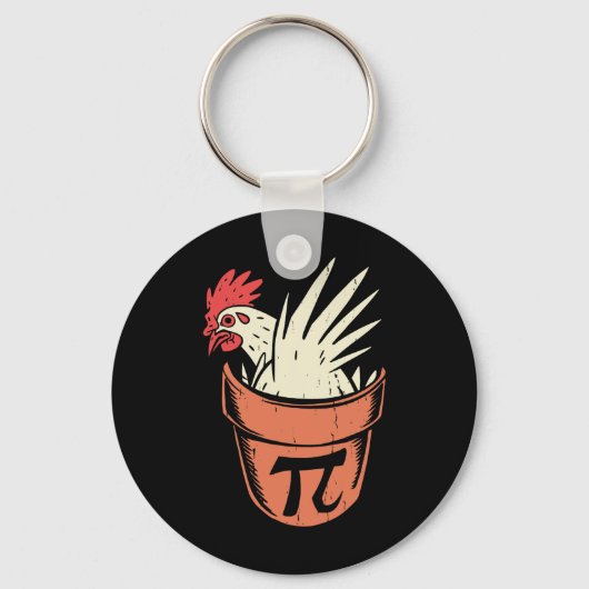 Chicken Pot Pi Funny Mathe Lehrer Pun Pi Day Schlüsselanhänger (Vorderseite)