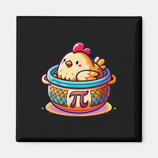 Chicken Pot Pi Funny Pi Day Math Magnet (Vorne)
