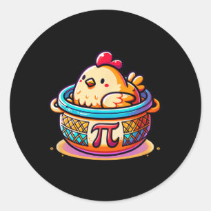 Chicken Pot Pi Funny Pi Day Math Runder Aufkleber