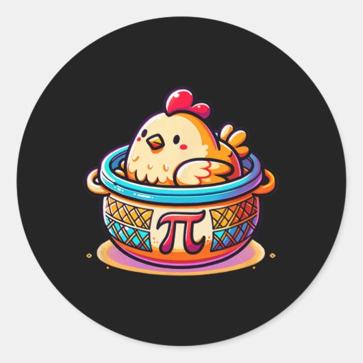 Chicken Pot Pi Funny Pi Day Math Runder Aufkleber (Vorderseite)