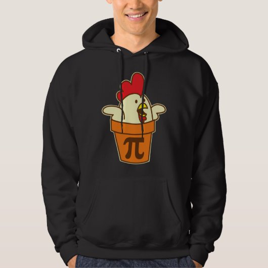 Chicken Pot Pi Geek Pie Mathematics Pun Hoodie (Vorderseite)