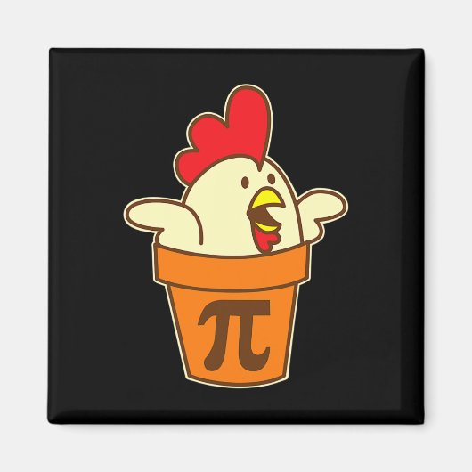Chicken Pot Pi Geek Pie Mathematik Pun Funny Magnet (Vorne)