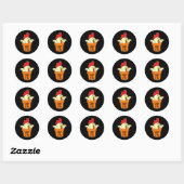 Chicken Pot Pi Geek Pie Mathematik Pun Funny Runder Aufkleber (Blatt)