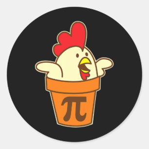 Chicken Pot Pi Geek Pie Mathematik Pun Funny Runder Aufkleber