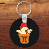Chicken Pot Pi Geek Pie Mathematik Pun Funny Schlüsselanhänger (Vorderseite)