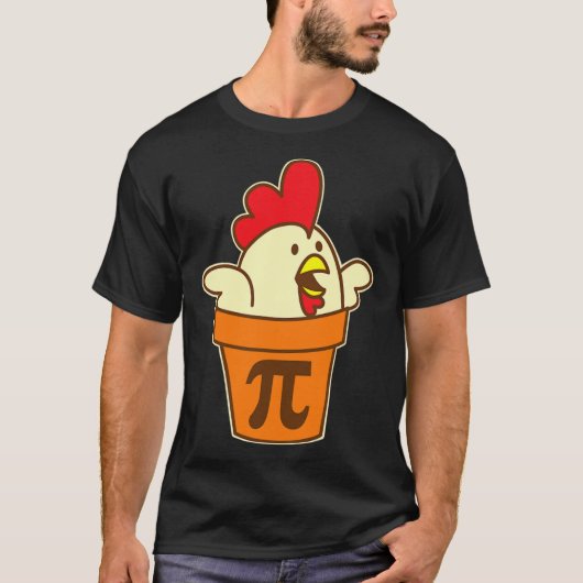 Chicken Pot Pi Geek Pie Mathematik Pun Funny T-Shirt (Vorderseite)
