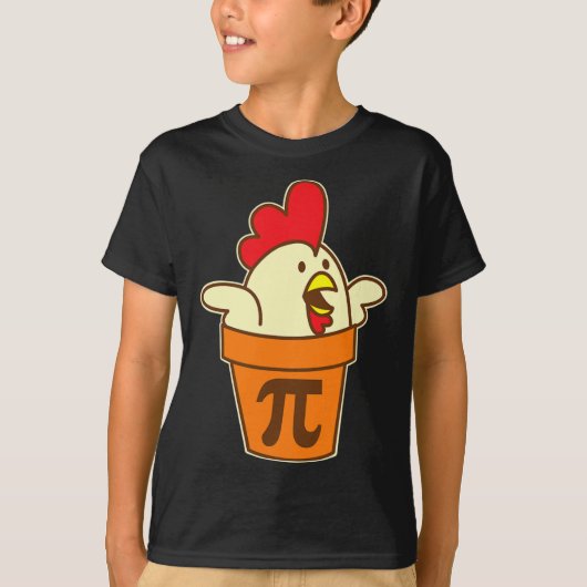 Chicken Pot Pi Geek Pie Mathematik Pun Funny T-Shirt (Vorderseite)