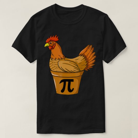 Chicken Pot Pi Geschenk Mathematiklehrer T-Shirt (Design vorne)
