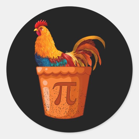 Chicken Pot Pi - Mathematiklehrer - Mathe Spaß - F Runder Aufkleber (Vorderseite)