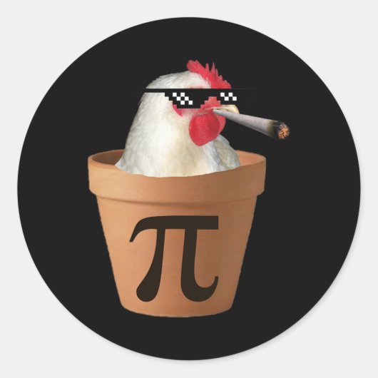 Chicken Pot Pie Funny Mah Pi Day Runder Aufkleber (Vorderseite)