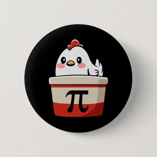 Chicken Pot Pie Funny Mathe Lover Pun Pi Day Stude Button (Vorderseite)
