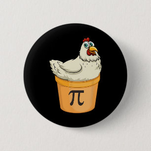 Chicken Pot Pie Funny Mathe Pun Chicken Pot Pi Button
