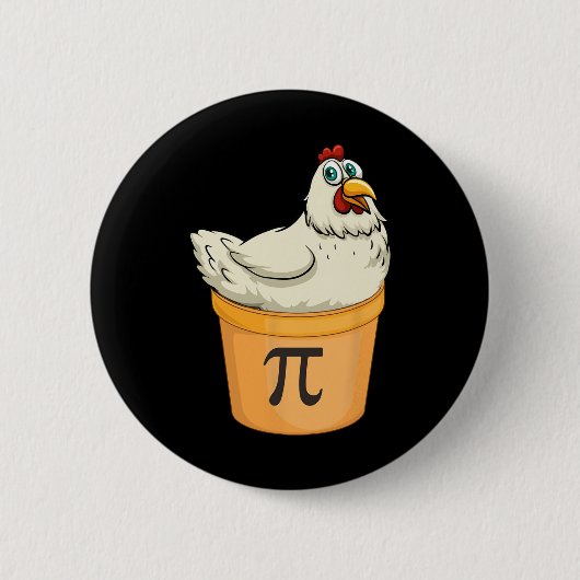 Chicken Pot Pie Funny Mathe Pun Chicken Pot Pi Button (Vorderseite)