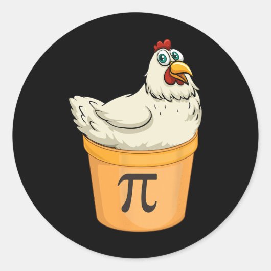 Chicken Pot Pie Funny Mathe Pun Chicken Pot Pi Runder Aufkleber (Vorderseite)