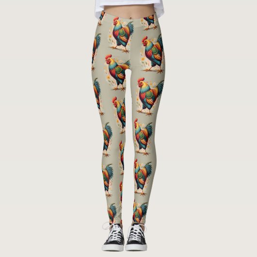 Chicken Print Leggings (Vorderseite)