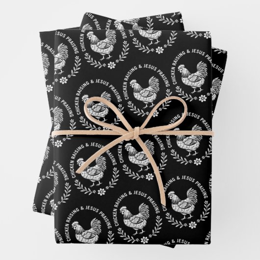 Chicken Raising & Jesus Lob Geschenkpapier Set (Beispiel)