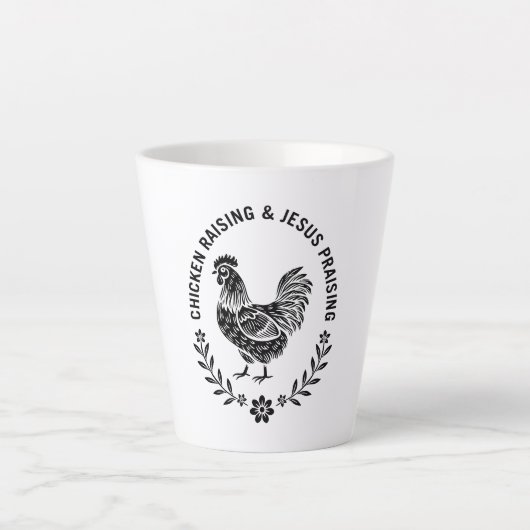 Chicken Raising & Jesus Lob Milchtasse (Vorderseite)
