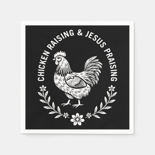 Chicken Raising & Jesus Lob Serviette (Vorderseite)