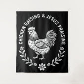 Chicken Raising & Jesus Lob Wandteppich (Vorderseite)