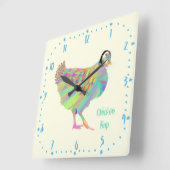 Chicken Rap Funny Music Meat Free Vegan Art Pun Quadratische Wanduhr (Winkel)