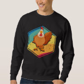 Chicken Retro Style Sweatshirt (Vorderseite)