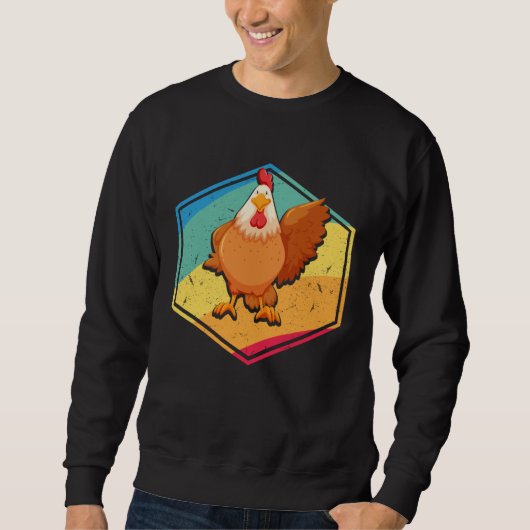 Chicken Retro Style Sweatshirt (Vorderseite)