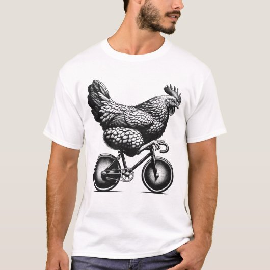 Chicken Riding Bike Biker Rad Lover Bike T-Shirt (Vorderseite)
