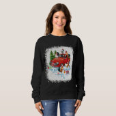 Chicken Riding Red Truck Funny Frohe Weihnachten C Sweatshirt (Vorne ganz)