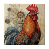 Chicken Rooster Art Fliese (Vorderseite)