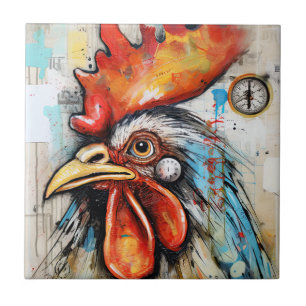 Chicken Rooster Art Fliese