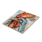 Chicken Rooster Art Fliese (Seite)