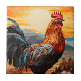 Chicken Rooster Art Fliese