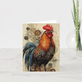 Chicken Rooster Art Karte