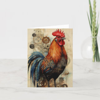 Chicken Rooster Art Karte