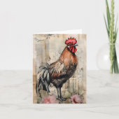 Chicken Rooster Art Karte (Vorderseite)