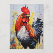 Chicken Rooster Art Postkarte (Vorderseite)