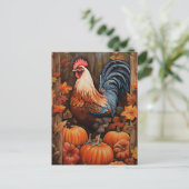 Chicken Rooster Art Postkarte (Stehend Vorderseite)