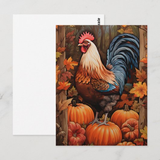 Chicken Rooster Art Postkarte (Vorne/Hinten)