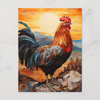 Chicken Rooster Art Postkarte