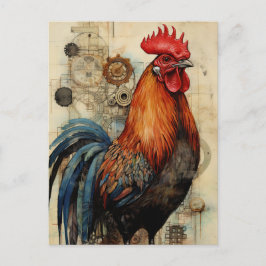 Chicken Rooster Art Postkarte