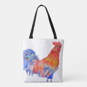 Chicken Rooster Bird Kids Boys Name Blue Red Tasche (Rückseite)